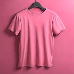 A pink t-shirt with a blank background