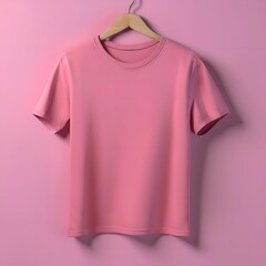 A pink t-shirt with a blank background