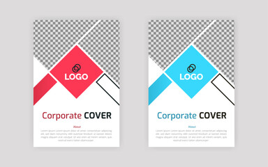 Brochure Book Cover Design Template With Two Color 