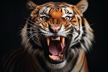 A roaring tiger portrait.