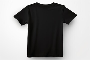 A black tshirt mockup on a neutral background.