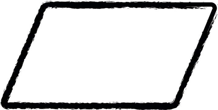 Parallelogram icon grunge style vector