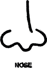 Obraz premium human nose simple line icon grunge style vector