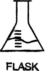 flask line icon grunge style vector