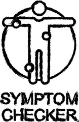 symptom checker line icon grunge style vector
