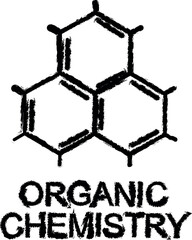 Fototapeta premium organic chemistry line icon grunge style vector
