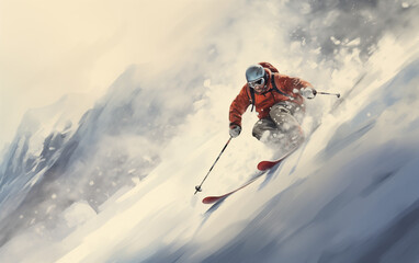 skier in the snow