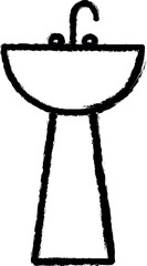 Sink in the bathroom icon grunge style vector