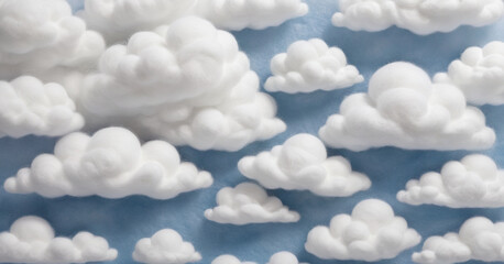 cotton wool clouds decor - obrazy, fototapety, plakaty