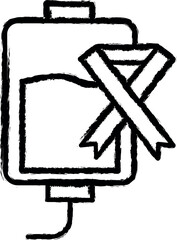 Blood ribbon cancer icon grunge style vector