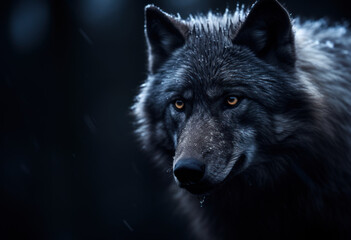 tête de loup sauvage en pleine nature - obrazy, fototapety, plakaty