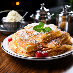 Pancakes transformed with Madagascar vanilla bean maple syrup aged in bourbon barrels breakfast luxury 