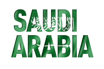 Naklejka premium saudi arabia flag text font