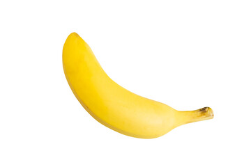 Ripe single banana on transparent background