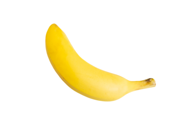 Ripe single banana on transparent background