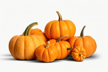 Obraz premium Pumpkin Patch Isolated On Transparent Background, Mockup. Сoncept Autumn Harvest, Fall Decor, Halloween Theme, Creative Display, Seasonal Mockup