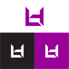 initials letters L and H logo vector