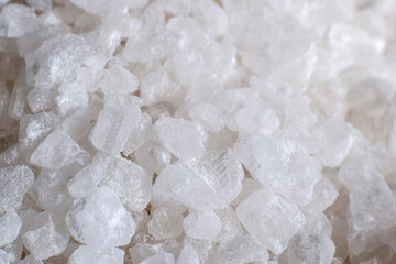 Macro large salt crystals closeup background