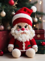 Naklejka premium Handmade Crocheted Santa Claus Doll 19