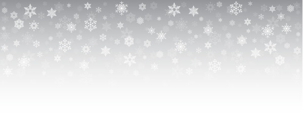 White Seamless Snowflake Pattern Isolated On Grey Ombre Background