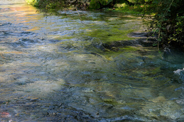 Blue Eye Underground Bistrice river source. Muzine in Vlore County, Albania