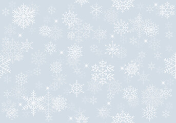 White Seamless Snowflake All-over Pattern Isolated On Snow Grey Background