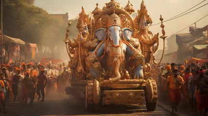 Foto auf Acrylglas A grand chariot procession celebrating Hanuman's birthday. © Mustafa_Art
