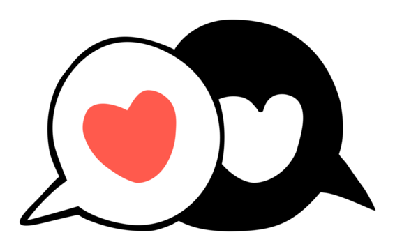 sticker Message cloud with hearts