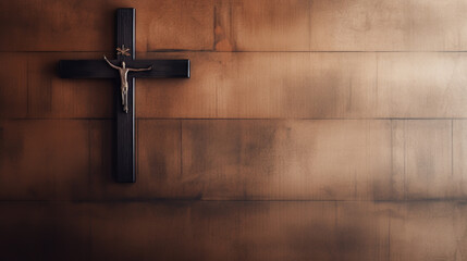 Colored religious cross brushstroke. - obrazy, fototapety, plakaty