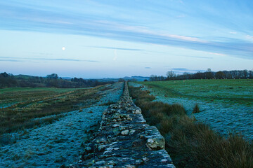 Fototapeta premium Beautiful photo of Hadrians Walls in UK during the winter 
