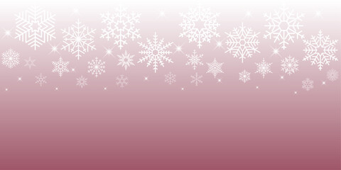 White Seamless Snowflake Pattern Isolated On Snow Pink Ombre Background