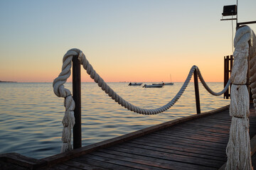 Obraz premium Tramonto sullo Stagnone di Marsala Sicilia Italia