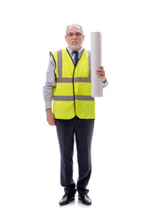 Old foreman isolated on white