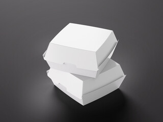 3D illustration. Fast food burger box isolated.