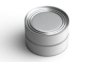 3D Illustration. Tuna fish tin can mockup isolated.