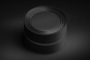 3D Illustration. Tuna fish tin can mockup isolated.