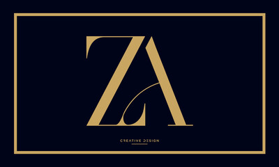 Alphabet Letters ZA or AZ Logo Monogram - 685333949