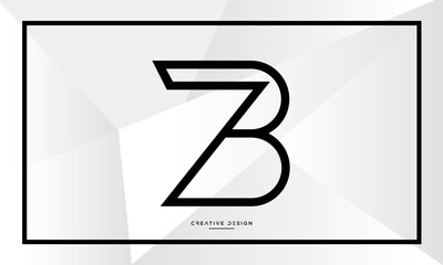 ZB or BZ Alphabet Letters Logo Monogram