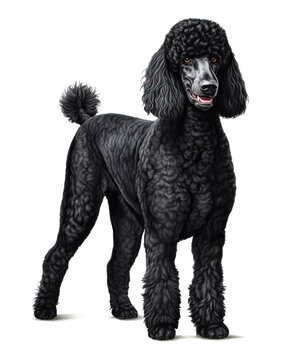 Elegant Black Standard Poodle Standing Proudly