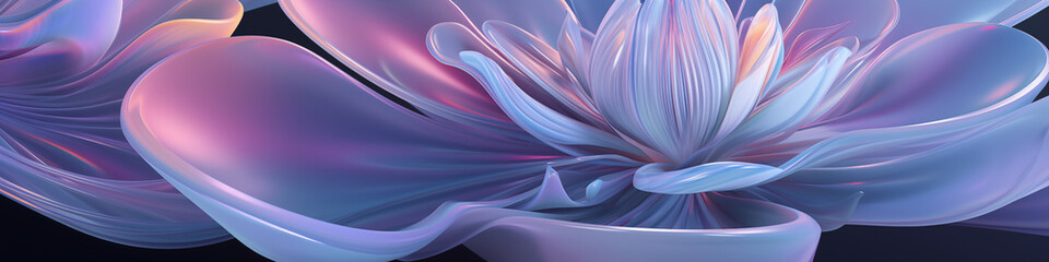 Sublime glowing bloom, luminous abstract 3D beauty floralscapes