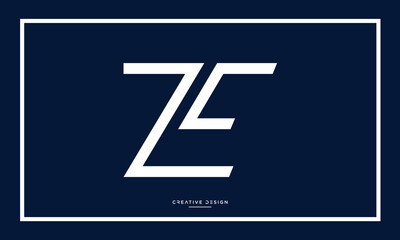 Fototapeta premium ZE or EZ Alphabet letters logo monogram icon