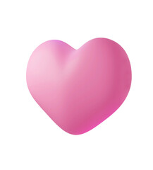 Pink heart for composition 3D render