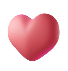 Pink heart for composition 3D render