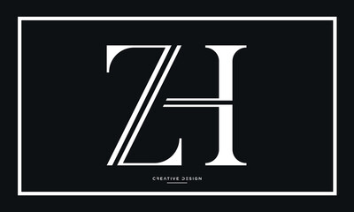ZH or HZ Alphabet letters logo icon monogram