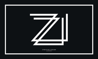 Alphabet Letters ZI or IZ Logo Monogram