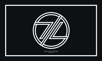 Alphabet Letters ZI or IZ Logo Monogram