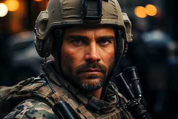 tank soldier with a machine gun