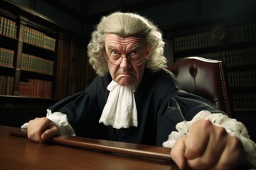 The angry judge looks at you menacingly