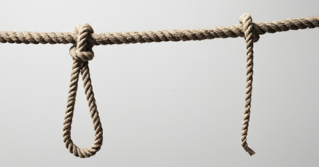noose, rope, , on a white background, gallows