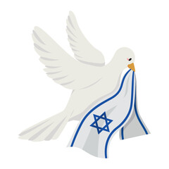 israel peace dove with flag
